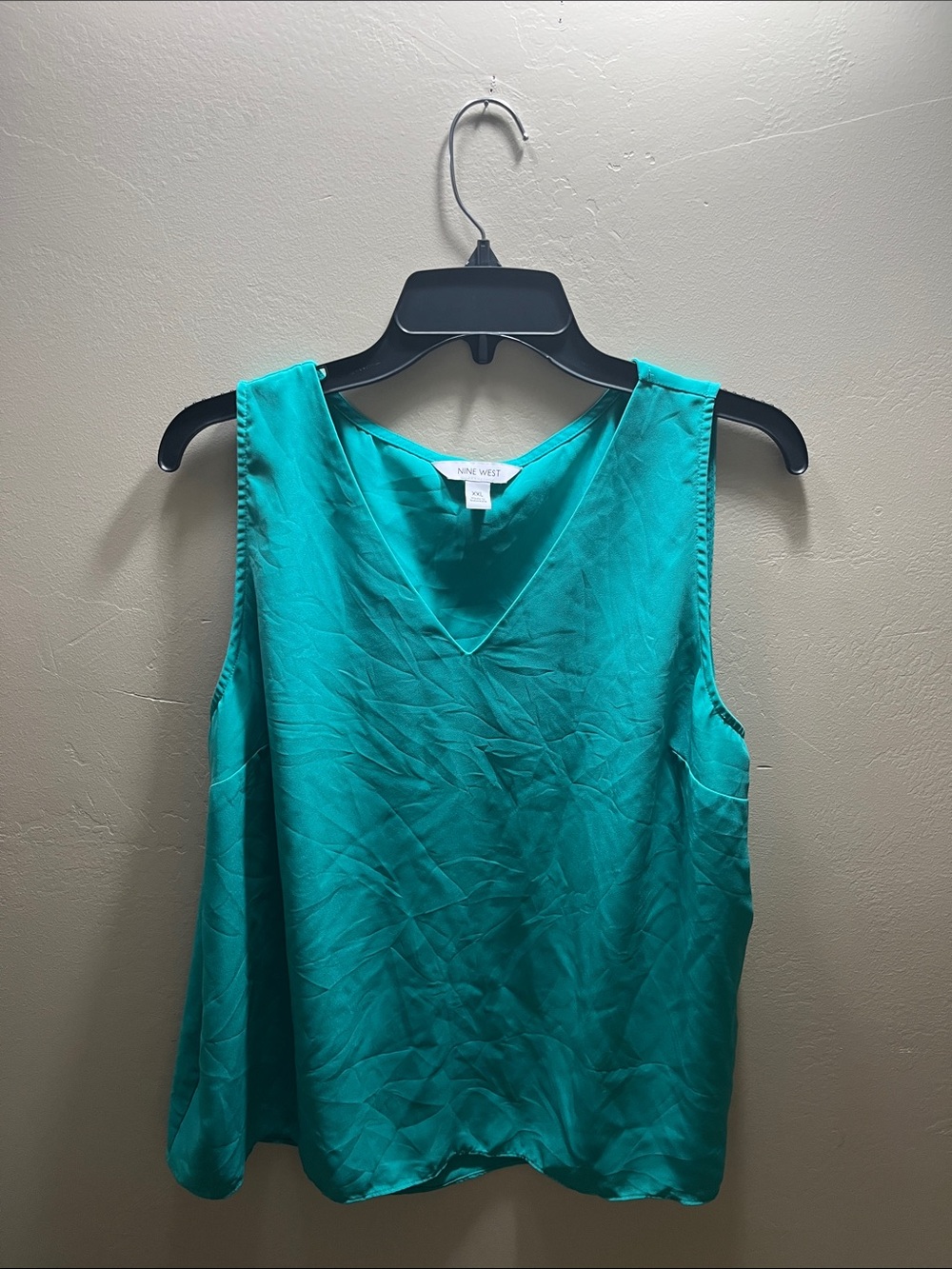Nine West Teal V-Neck Satin Camisole